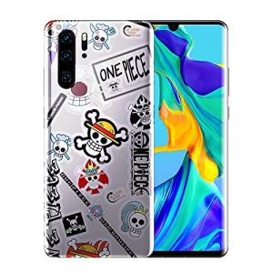 Coque Compatible Huawei P30 One Piece Patchwork | Housse Silicone Antichocs | Manga Japonais (Ma Coque Perso (Vendeur Fran&ccedil;ais), neuf)