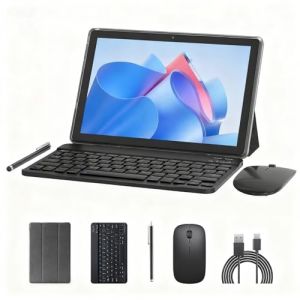Tablette 10" Android 14 tablettes 2 en 1 avec &eacute;tui clavier, souris, stylet, tablette Android 8 Go + 64 Go, prend en charge l'extension de 1 To, &eacute;cran IPS HD de 10,1", 2 MP + 8 MP, double cam&eacute;ra, WiFi (ZSEN LTD, neuf)