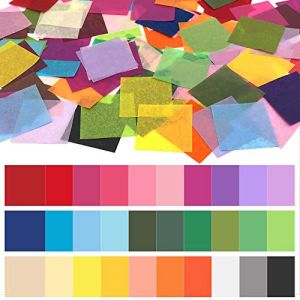 Anvin Lot de 3000 carr&eacute;s en papier de soie arc-en-ciel 2 x 5,1 cm pour travaux manuels, projets de bricolage, travaux manuels, chouchou artistiques, activit&eacute;s de classe et plus - 30 couleurs assorties (Anvin, neuf)