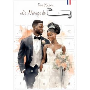 Calendrier Mariage 25 jours Avant ou Apr&egrave;s le jour J | Cadeau de Mariage ou EVJF 25 conseils et astuces | Compte &agrave; rebours pour les mari&eacute;s | 25 cases &agrave; ouvrir Format A3 (Calendrier Evenement, neuf)