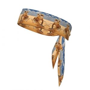 Serre-tête à nouer motif léopard sable pour homme et femme, pour la course, le basket-ball, le football, l'athlétisme, rafraîchissant (QDDFG24, neuf)