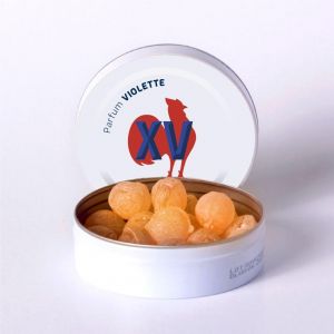 Bo&icirc;te de Bonbons Officielle Coupe du monde France Rugby Ovalie Original (Violette) (La compagnie des confiseurs, neuf)
