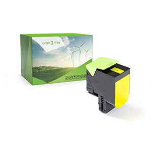 Green2Print Toner Jaune 1000 Pages remplace Lexmark 80C20Y0, 802Y, 80C20YE, 802YE Toner pour Lexmark CX310N, CX310DN, CX410DE, CX410DTE, CX410E, CX510DE, CX510DHE, CX510DTHE (Green2Print, neuf)