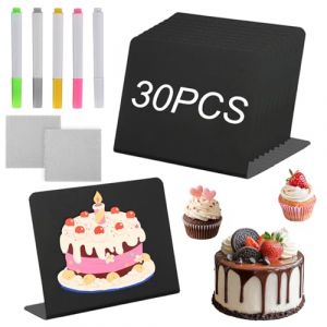 30PCS Petite Tableau Noir Petite Ardoise 10 * 7.5cm Supports en L pour Ardoise Panneaux d'Affichage &agrave; Craie Ardoises &agrave; Craie Petites pour Buffet Mariage F&ecirc;te &Eacute;tiquette de Prix (Tuyethjkd, neuf)