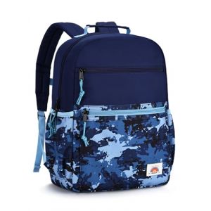 VASCHY Sac &agrave; Dos Enfant, L&eacute;ger Cartable Fille Gar&ccedil;on Primaire 4 &agrave; 7 Ans pour Dossier A4 Multi-poches R&eacute;sistant &agrave; l'Eau Sac d'&Eacute;cole pour Scolaire Maternelle Voyage, Camouflage Marine (Vaschy, neuf)