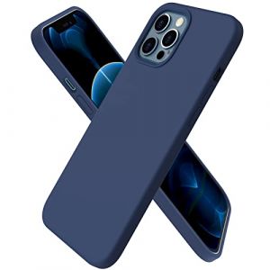 ORNARTO Coque Compatible avec iPhone 12 Pro Max Case 6,7" en Silicone, Case Fine en Caoutchouc Liquid Silicone Cover Protection Bumper Anti-Choc Housse Étui 6,7 Pouces Marine Intense (ORNARTO FR, neuf)