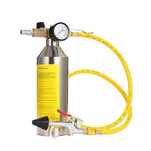 Kit de rinçage CA, bouteille de nettoyage de canalisations pour climatisation de voiture, outil de nettoyage pour le nettoyage des canalisations CVC, R134A, R12, R22, R404, R410A, avec jauge 220 PSI, (SUPERAUTOOL, neuf)