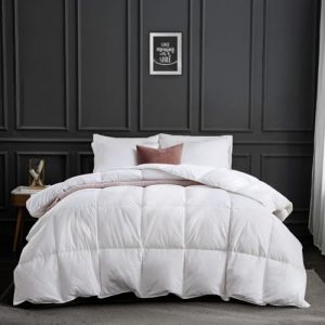 APSMILE Couette 155x220 4 Saisons Duvet Plume et d'oie, 100% Coton Égyptien, Couettes Gonflante 1 Personne, Edredon Naturelles Certifiée RDS, Blanc 155x220 cm (COZY-LINE, neuf)