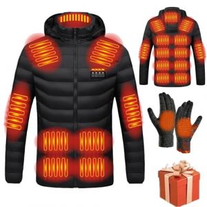 Susenstone Veste Chauffante USB Hommes Femmes Doudoune Manteau Chauffant &Eacute;lectrique Hiver Chaud Lavable avec 3 Niveaux de Chauffage et 21 Zones Chauffage pour Ski P&ecirc;che Randonn&eacute;e Plein Air Blouson (⭐⭐⭐⭐⭐Susenstone, neuf)