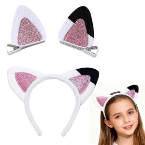 BQRKOTM Serre-T&ecirc;te Oreille de Chat,Bandeau de Coiffure Oreilles de Chat,Oreilles de Chat,Serre-t&ecirc;te Chat,Cosplay Cat Ears Bandeau,Serre-t&ecirc;te Oreilles de Chat en peluche,D&eacute;corations de Carnaval (ZHANG JING DE DIAN, neuf)