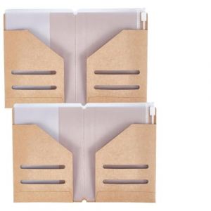 craspire 2 Ensembles 8.3x9 Kit d&rsquo;Accessoires pour carnet de Voyage Papier Kraft portatif Porte-Passeport Pochette Carte Pochette Transparente Dossier PVC Sangle &eacute;lastique Nylon Organisateur (CRASPIRE FR, neuf)