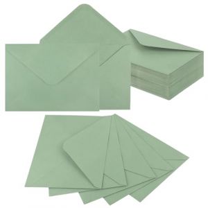 Lot de 100 Enveloppes B6 13x18 - Enveloppes Couleur Vert Eucalyptus, 120 g/m&sup2;, Sans Fen&ecirc;tre, Rabat Pointu, Fermeture Gomm&eacute;e, Id&eacute;ales pour Mariages, Cartes de V&oelig;ux, Invitations et F&ecirc;tes (TROLLEYPOP, neuf)
