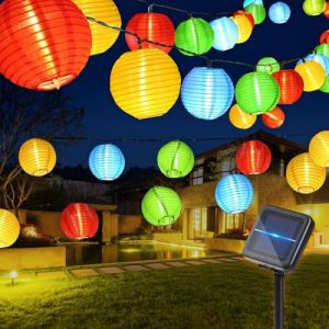 mizikuu Guirlande Lumineuse Solaire Extérieur, 30 LEDs Guirlande Solaire Exterieur 6m Guirlande Guinguette Solaire Étanche Lanterne Solaire Décoration pour Jardin Terrasse Balcon Cou (JINJIE LIMITED, neuf)