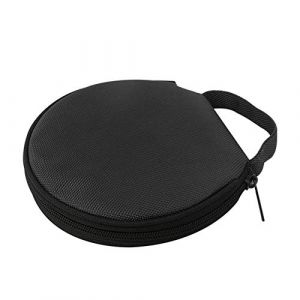 Sac De Rangement pour CD, Couleur Unie Ronde en Tissu Oxford, Voiture, 20 Disques, Sac De Rangement pour CD, Pochette &agrave; Glissi&egrave;re Noir Taille Unique (Qkkinhg, neuf)