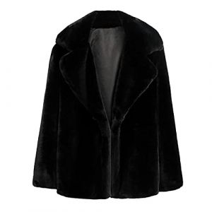 Veste courte en fourrure synth&eacute;tique pour femme - Veste courte en fausse fourrure - Manteau &eacute;l&eacute;gant en fourrure synth&eacute;tique - Hiver automne - Fourrure artificielle - Fourrure synth&eacute;tique chaude (Highfriend, neuf)