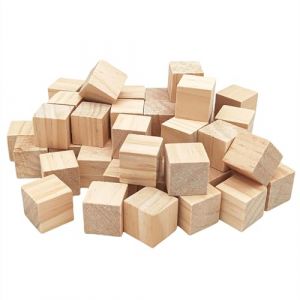 Cube en Bois (Lot de 50) - Petits Cubes en Bois Brut 2,5 x 2,5 x 2,5 cm - Cubes Bois de Pin Naturel -Cube Bois Bricolage, Loisirs Créatifs, Tampons (Anktily, neuf)