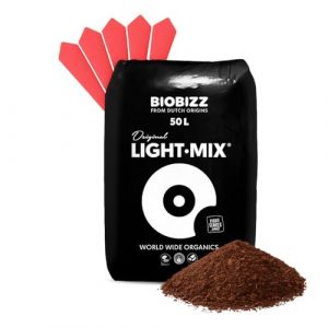 BioBizz Light Mix sac de 50 litres - Terreau d'empotage Cultiver à l'intérieur à l'extérieur Bonsaïs Plantes de balcon Palmiers Noix de coco biologique (Weedness, neuf)