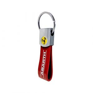 Abarth 21774 Porte-clés Officiel Rouge, Inscription, Scorpion Jaune (Motorstile, neuf)