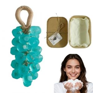Savon de raisin de cristal, savon de raisin sur une corde, personnalis&eacute; original fait &agrave; la main, savon nettoyant doux, peau lisse, lavage des mains et bain, douche de la peau d'hygi&egrave;ne (arbre th&eacute;) (DiCha-FR, neuf)
