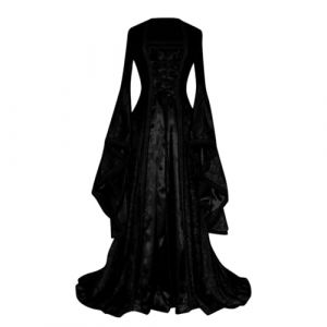 G&eacute;n&eacute;rique Robe Medievale Femme Renaissance Gothique M&eacute;di&eacute;vale Costume Femmes Moyen Age Robes Manches Trompette Halloween Cosplay D&eacute;Guisement Carnaval Victorien M&eacute;di&eacute;vale Dress Grande Taille Pas Cher (⭐⭐⭐⭐⭐5.0 Yaair-OEF, neuf)