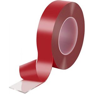 POPPSTAR Ruban adhésif double face acrylique transparent extra fort (5 m x 38 mm x 2 mm), Accroche tableau sans percer et repositionnable (poppstar*, neuf)