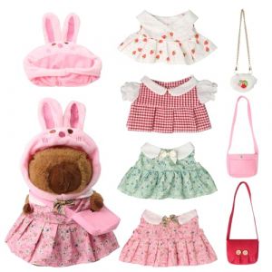 9 PCS Capybara Peluche Kawaii Poup&eacute;e en Peluche Capibara avec Vetement Peluches Mignonne Animal en Peluches Capybara de Simulation Doudou Capibara Jouet Cadeau No&euml;l Anniversaire Fille Gar&ccedil;on Enfant (LINHao, neuf)