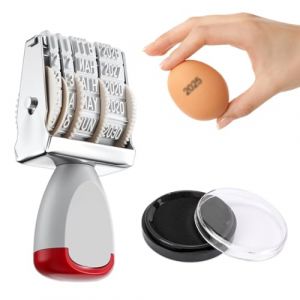 YUZNA Tampon Dateur Manuel pour Œufs, Tampon Oeuf，Design Spécial Mois et Jour,Marquage 4mm avec Tampon Encreur Noir, pour Les Poules Canard Turquie Oeufs D'oie (hefeishiyunyanweidianzishangwuyouxiangongsi, neuf)