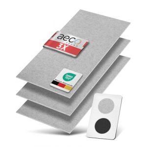 Aeco Sound® - Protection Murale en Feutre | Set de 3 Pièces | Chaque 118x59cm | Autocollant | Panneaux Muraux en Feutre, Revêtement Mural, Insonorisation, Isolation Thermique et Phonique (Gris) (Aeco Sound, neuf)
