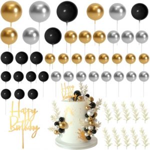 MIAHART Décoration de gâteau à thème bohème pour anniversaire, mariage, fête prénatale, fête à thème bohème (noir, or, argent) (Ruikeji Direct, neuf)