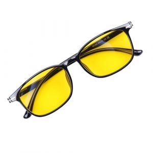 wilcractk Lunettes Jaune Conduite de Nuit Anti-&Eacute;blouissement &ndash; Lunettes de Soleil Homme pour Homme et Femme &ndash; Verres Anti-Lumi&egrave;re Bleue, Monture TR90 L&eacute;ger &ndash; Conduite, Sport, Plein Air (zhumaodianzishangwu, neuf)