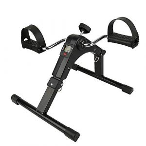 Vélo de fitness, pédalier pliable avec écran LED, appareil d'exercice pour les jambes et les bras, mini vélo d'appartement (noir) (KEDii, neuf)