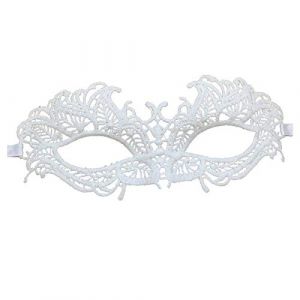 Jamron Femmes &Eacute;l&eacute;gant Blanc Masque de Dentelle pour Mascarade Halloween F&ecirc;te Bal de Promo Carnaval Masque D&eacute;guisement SN07830 Feu (No.7 Fashion House, neuf)