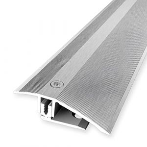 PROVISTON | Profil&eacute; de rattrapage flexible parquet | Largeur 51 mm | Niveau de rattrapage 7-23 mm | Longueur 1000 mm | Barre de seuil alu | Couleur argent | 1 pi&egrave;ce (VLD Trade GmbH, neuf)