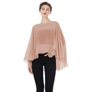 BEAUTELICATE Châle Étole en Mousseline de Soie Léger Cape Poncho Ample De Mariage D’été Soirée Femme Mariée Demoiselle d'honneur(Taille Unique,Amélioré - Rose Blush) (BEAUTELICATE-FR, neuf)