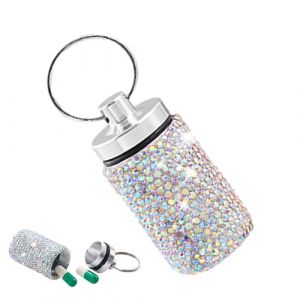 Porte-clés porte-pilule, porte-clés, petite boîte à pilules, porte-clés porte-pilule, support de boîte à pilules étanche et portable pour sac à main pour hommes et femmes, organisateur de pilules (yiyuxa, neuf)