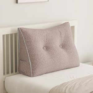 Rucener Grand coussin triangulaire, pour tête haute, pour lit, parfait comme coussin pour regarder la télévision et lire, disponible en plusieurs tailles, rose clair, 60 cm (Rusen LTD, neuf)