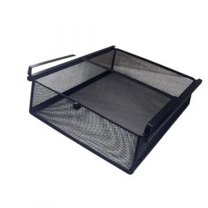 LOVIVER Panier en Fer à Tiroir Coulissant Suspendu, Panier de Rangement Coulissant sous Étagère, Organisateur de Rangement sous Armoire pour Chambre à Coucher/Comptoir/Armoire, Noir, 29 * 36 * 9cm (LOVIVER FR, neuf)