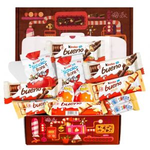 Boîte de chocolats, Coffret cadeau original pour anniversaires, enfants, amoureux, Kinder Bueno, Happy Hippo, Kinder Joy, Schoko Bons, Coffret chocolat a offrir original (WorldArco, neuf)