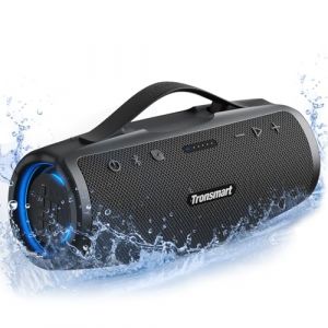 Tronsmart Mirtune S100 Haut-parleur Bluetooth portable, basses puissantes, aigus clairs, poign&eacute;e r&eacute;tractable, 20h d'autonomie, &eacute;tanche IPX7, &eacute;galiseur personnalis&eacute; (SLACK LGD, neuf)