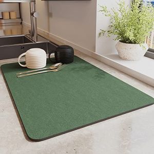 Morbuy Tapis Égouttoir Absorbant Évier, Couleur Unie Tapis de Séchage pour Vaisselle/Tapis pour Évier de Cuisine Séchage Rapide/Tapis Vaisselle Egouttoir pour Cuisine (30x40cm,Vert) (Morbuy, neuf)