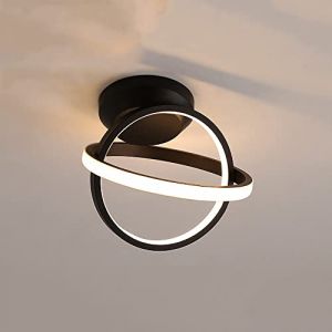 WFZRXFC 29W plafonnier encastré Moderne Minimaliste Couloir Couloir LED plafonnier Double Cercle vestiaire Cuisine Porche Nordique en Fer forgé luminaire Doux, près du luminaire de Plafond, (BQMIZHI, neuf)