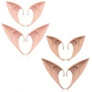 Oreille Elfe, 4 Paires Oreille Elfe Femme, Elf Ears, Latex Fée Oreilles en Latex pour Cosplay Oreilles d'Elfe Halloween Noël Toute Soirée à Thème (STANMAR CONCEPT, neuf)