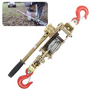 DFGENLY Tire Fort Dispositif, Manuel Treuil Horizontal &agrave; Cliquets, Tire Cable Fort avec 2 Crochets pour Remorque ou Effacer Les D&eacute;bris, Portable Tendeur Acier avec Poign&eacute;e Antid&eacute;rapante (zlmshop, neuf)