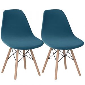 Levoberg Housse de Chaise Scandinave en Velours Lot de 2 Housses de Chaise de Salle &agrave; Manger Extensibles Couverture Protection Chaises Scandinaves Lavable pour Cuisine Maison H&ocirc;tel Bleu de Paon (Levoberg-EU, neuf)