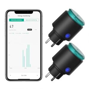 ANTELA Prise Connectée WiFi Extérieure IP44, Mesure de Consommation Électrique, Compatible avec Alexa, Google Home, Smart Life APP, 2.4GHz, 2 Pièce (Antela, neuf)