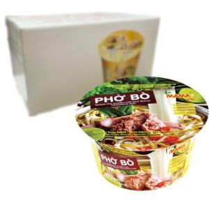 MAMA Instantanée Nouille de Riz Pho Bo Bowl 6 x 65 g (Bo Time - Direct Fabricant, neuf)