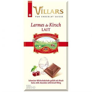 VILLARS - Tablette Chocolat Au Lait Larmes De Kirsch 100G - Lot De 4 (Franc shopping, neuf)