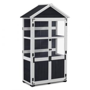 M MCombo Petit abri de Jardin en Bois - Résistant aux intempéries - Serre pour l'extérieur - Balcon - Terrasse - 100 x 53 x 178 cm - 0111 (Gris Anthracite) (Pfillo, neuf)