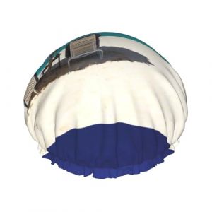 Bonnet de douche imperméable à bande élastique, bonnet de douche réutilisable à double couche pour femmes,Imprimé plage de la Jamaïque (aysr.store, neuf)