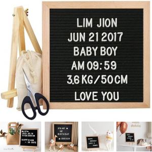 QSLKI Tableau &Agrave; Lettres, 25 X 25cm Feutre Letter Board, Tableau &Agrave; Lettres Interchangeable Avec 510 Lettres Et Sac De Cordon, Pour Chambre Salon, Couloir Bureau, Restaurant H&ocirc;tel, Mariage, Jalons (shixiaopu, neuf)